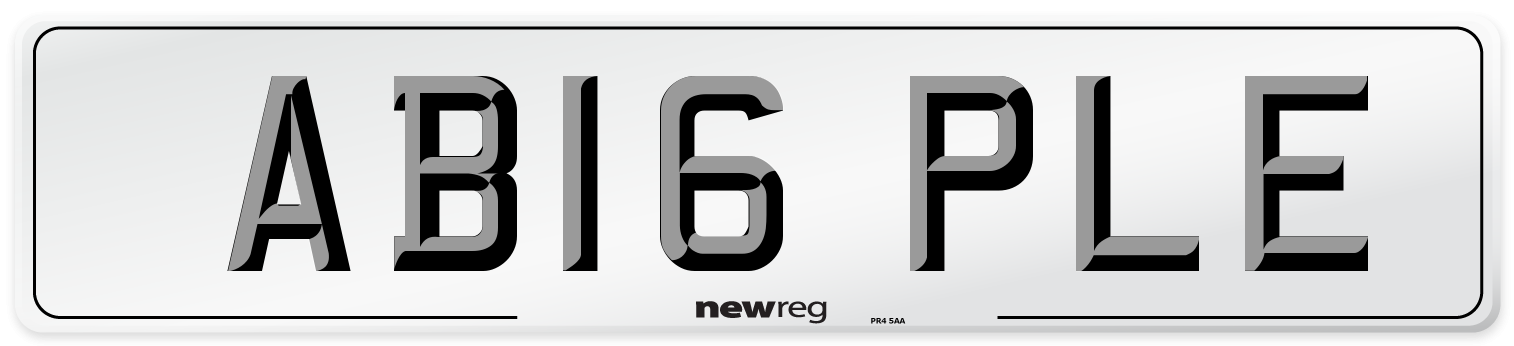 AB16 PLE Number Plate from New Reg